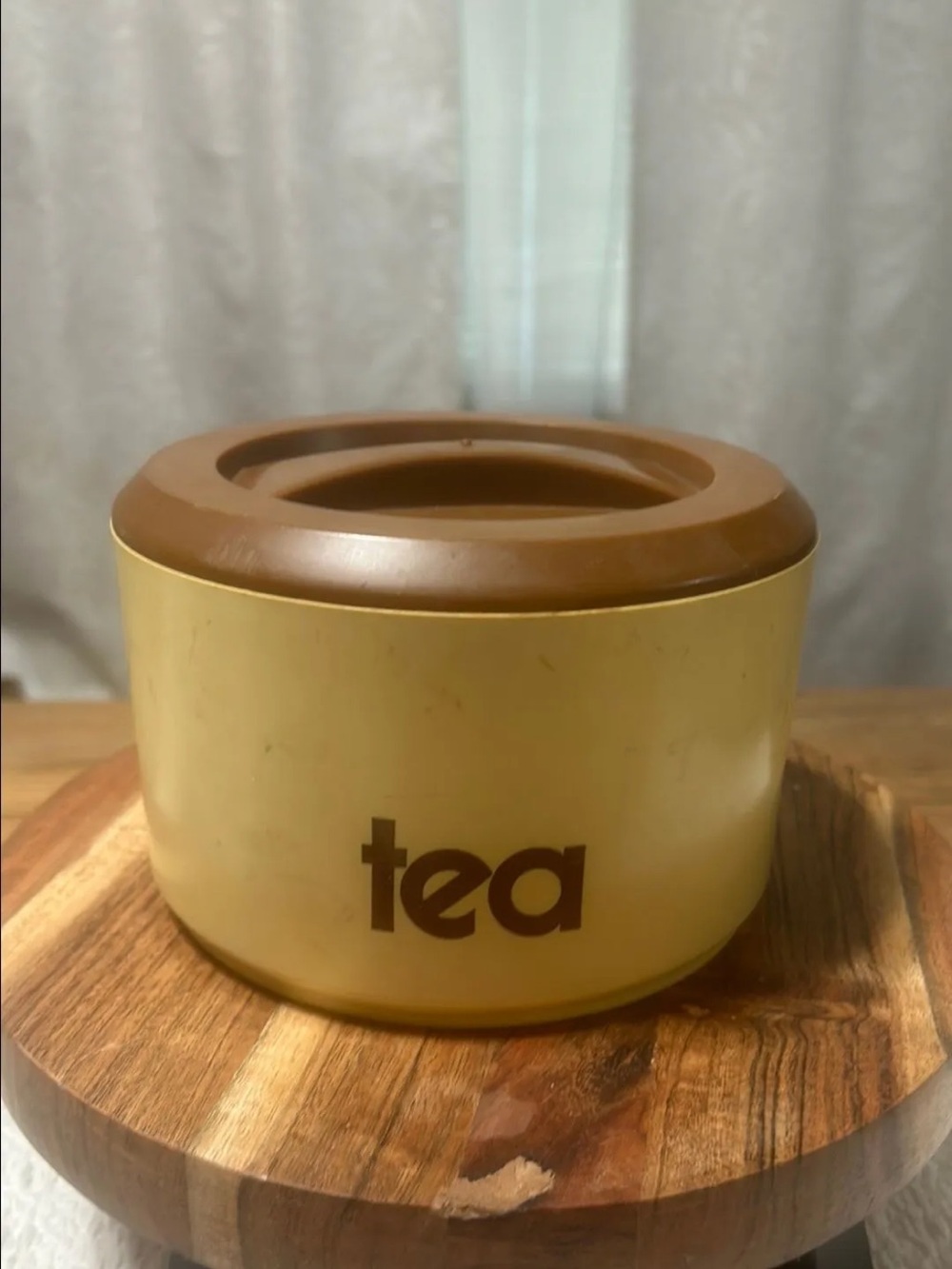 Vintage Sterilite Tea Canister with Brown Lid